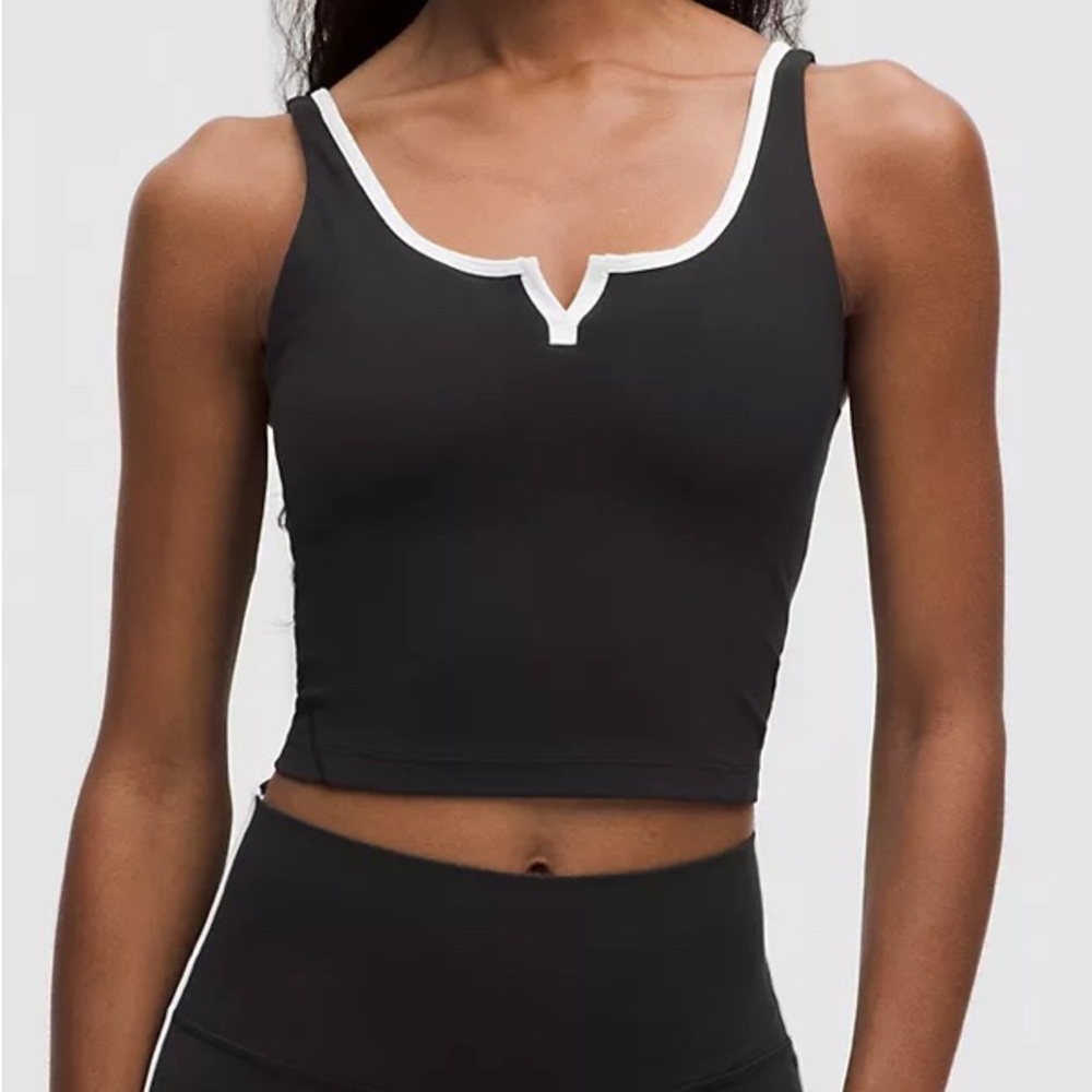 lululemon Align Notched Neck Tank Top with White Trim